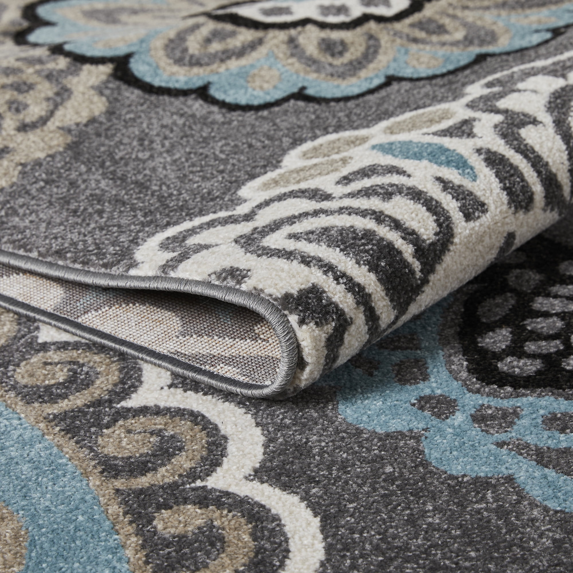 Loomaknoti Ohanzah Ovena 6' x 9' Blue Medallion Indoor Area Rug