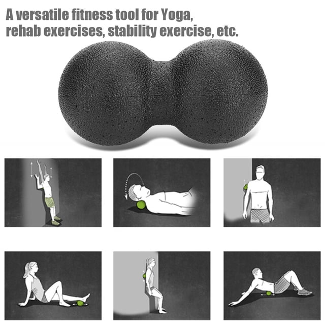 Rodillo de Espuma para Yoga, Juego de Bolas de Masaje Muscular, Bola de Espuma Doble, Rodillo de Espuma de Alta Densidad para Yoga, Alivio del Estrés Corporal,