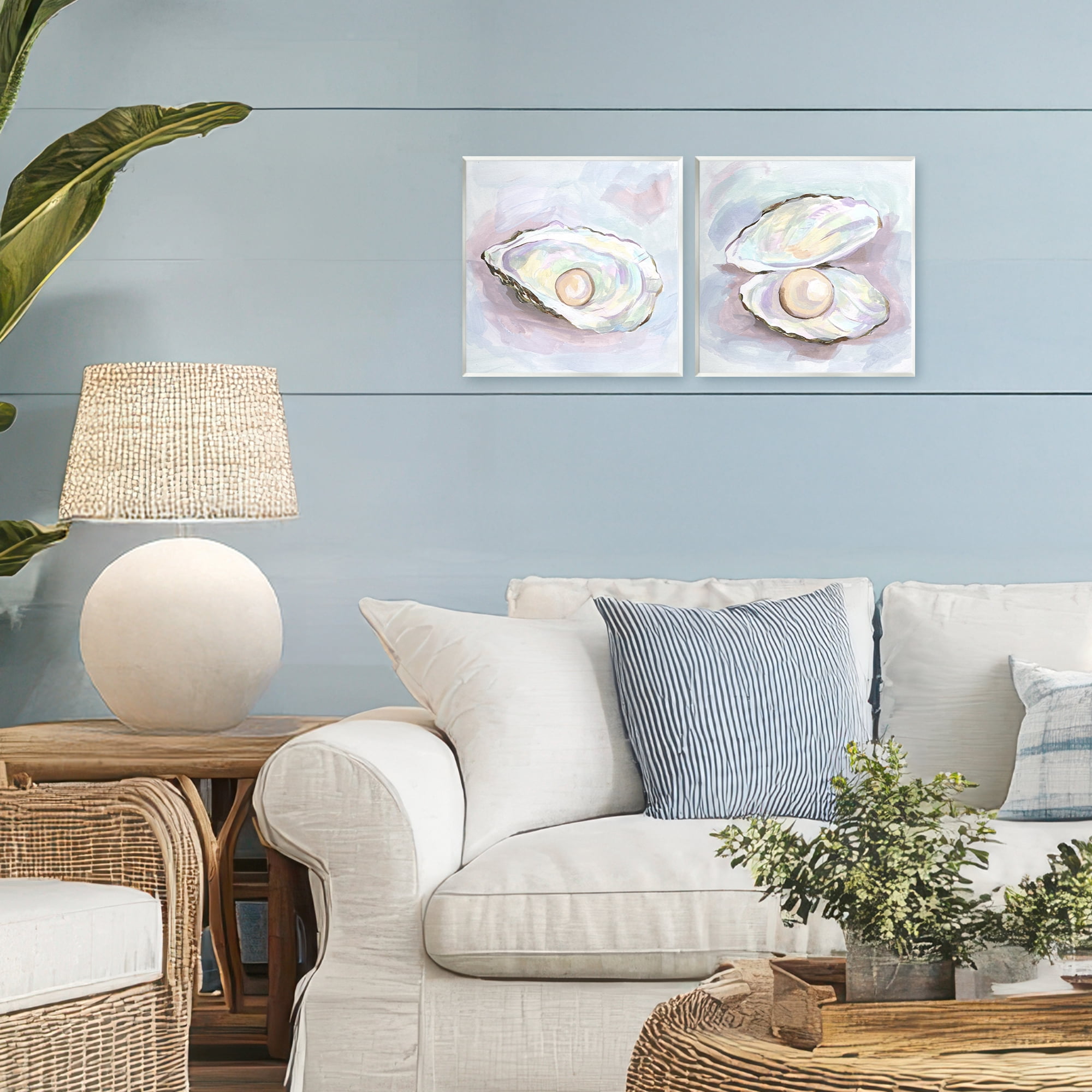 Stupell Industries Aquatic Silent Opals 2 Piece Wall Plaque Art Set, design by Melissa Wang