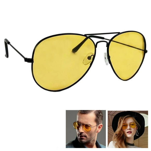 1 Pilot Polarized Sunglasses Fashion Yellow Lens Night Driving Glasses ...