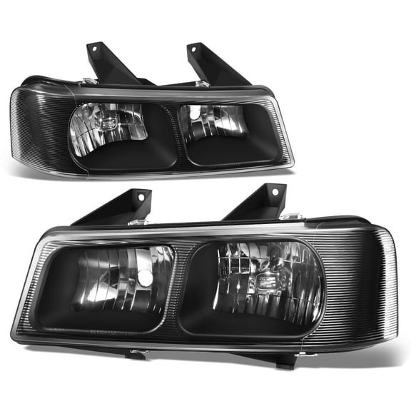 DNA Motoring For 03-24 Chevy Express GMC Savana 1500 2500 3500 4500 VAN Headlight Lamps Pair Black