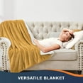 thumbnail image 5 of Walensee Sherpa Fleece Bed Blanket, Fluffy, Soft, Plush, Twin 60"×80", Honey Gold, Machine Wash, 5 of 8