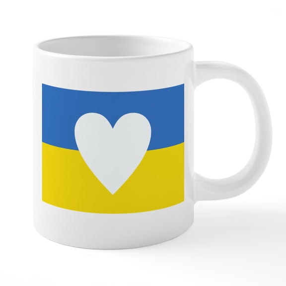 CafePress - Ukraine Heart Mugs - 20 Oz White Ceramic Mega Mug