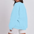 thumbnail image 5 of Womens Oversized Sweatshirt Crewneck Sweater Casual Fall 2026 Fleece Lined Stretchy Hoodies Basic Comfort Clothes Loose Maternity Workout Gym Lounge Wear Winter Airport Fashion Light Blue M, 5 of 7
