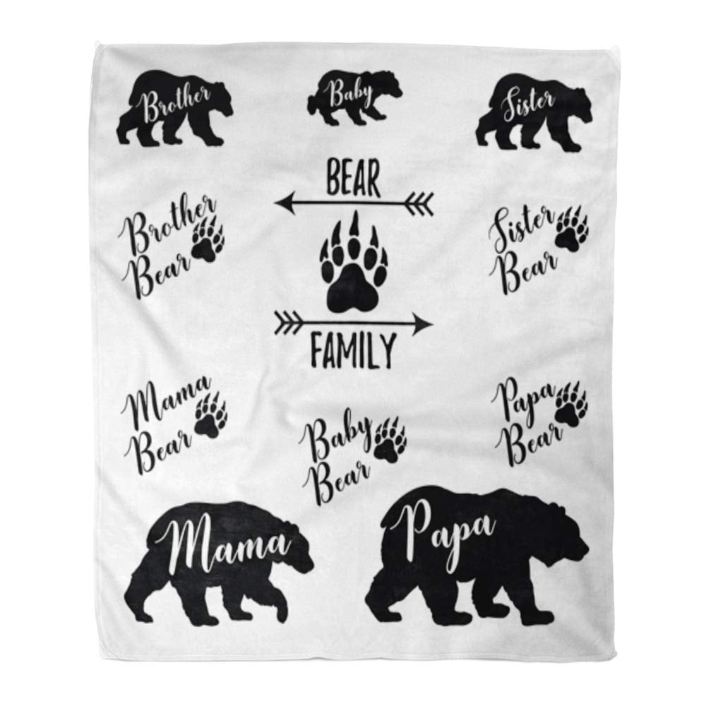 40 Samantabhadra Floral Leaf Mama Bear Luxury Fleece Throw Blanket Lightweight Plush Super Soft Cozy Blankets for All Season 120x90 for Family