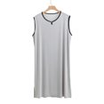 thumbnail image 4 of JTieacloth Comfy Nightwear Mens Nightgown Night Shirt For Sleeping Short Sleeve Nightgown Big And Tall Loose Kaftan Sleepwear Gray, 4 of 5
