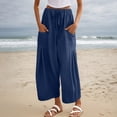 thumbnail image 4 of EDFBUYKRS Female Women Pants Casual Women's Pants High Waisted Jeans Fashion Women Casual Flower Print Print High Waist Mid Length Chiffon Ruffle Pants Xl, 4 of 6