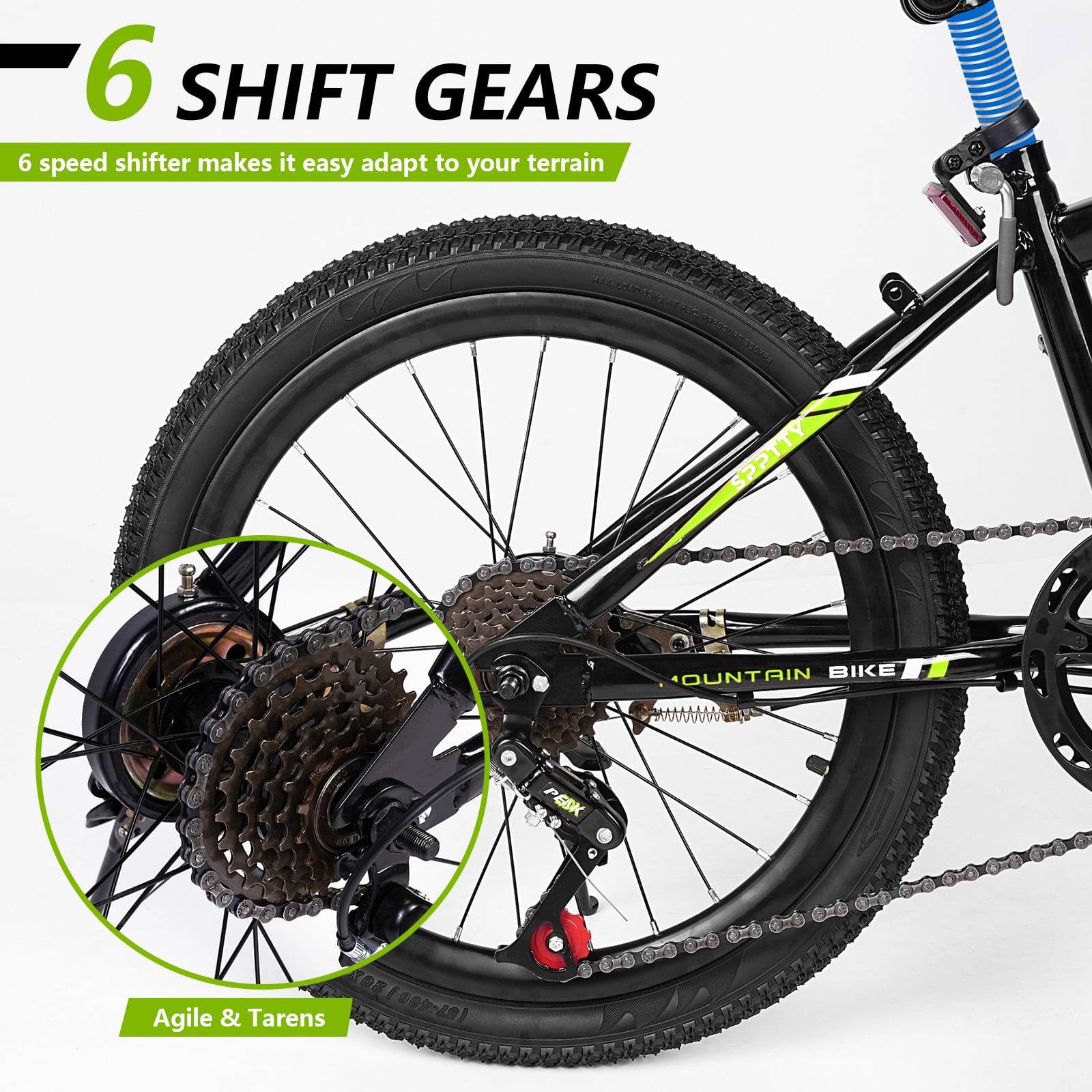 20-24 inch Bike,6-Speed Mountain Bike for Men Women Boys