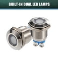 thumbnail image 5 of Unique Bargains 5 Pcs LED Indicator Light 12mm 12V Metal Shell Waterproof Pilot  Dash Signal Lamp Interior White, 5 of 6