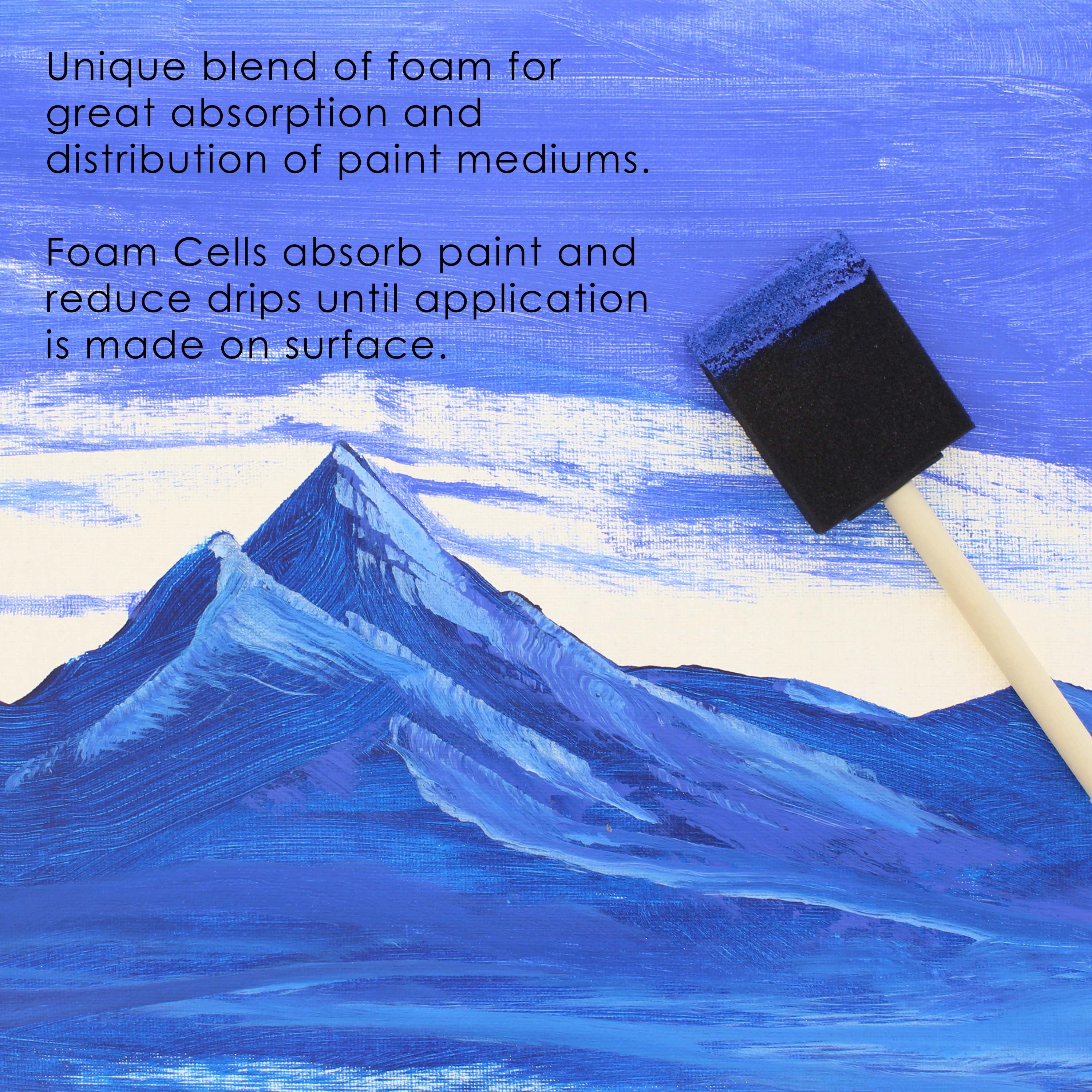 U.S. Art Supply 2 inch Foam Sponge Wood Handle Paint Brush Set (Full Case of 480 Brushes) - Lightweight, Durable and Great