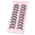 thumbnail image 1 of False Eyelashes Lashes Natural Look Faux Mink Eyelashes 10 Pairs Pack Individual Lashes Handmade Light Volume Eyelash Extensions Look False Lashes, Eyelashes for Women, 1 of 9
