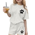 thumbnail image 3 of Babcutegg Girls Summer Printed Short Sleeve Round Neck Top and Matching Shorts Two-Piece Set – Lightweight Casual Outfit for Warm Weather Wear White Size 14-15, 3 of 9