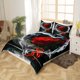 thumbnail image 2 of Rosa funda nórdica flores románticas Queen Juegos de cama, amor corazones edredón, 2 of 7
