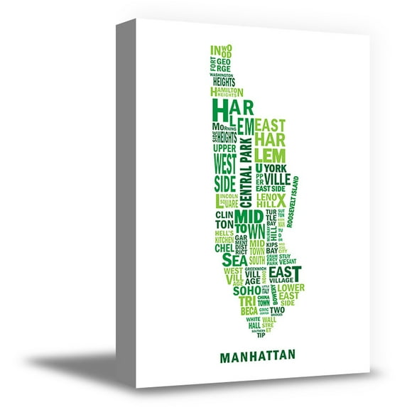 Awkward Styles City Map Canvas Wall Art Manhattan Home Decor Prints
