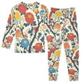 thumbnail image 2 of FORMRS Long Sleeve Top and Pants Pajama Set for Niños 2-Piece Sleepwear, Sizes 18M-8Y, Vibrant Japanese Flowers, 2 of 6