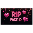 thumbnail image 1 of Glittery Pink RIP FAKE ID Banner Backdrop Decor for Party Celebrations Photo Props Event Decorations Backgrounds, 1 of 4