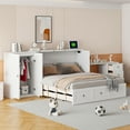 thumbnail image 5 of Queen Size Murphy Bed with USB Port, Large Drawer, and Wardrobe/Desk Combo – Versatile White Cabinet Bed, 5 of 8