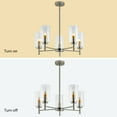 thumbnail image 5 of 5-Light Living Room Chandelier Modern Simple Large Metal & Glass Ceiling Light, 5 of 10