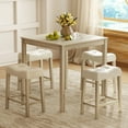 thumbnail image 4 of Gymax 24'' Bar Stools Set of 4 w/ Footrest Rubber Wood Frame for Kitchen Island, 4 of 10
