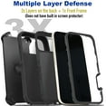 thumbnail image 2 of For iPhone 17 Pro Max Case With Belt Clip, Kickstand, Shockproof Dust/Drop Proof 3 in 1 Full Body Rugged Heavy Duty Durable Cover Black, 2 of 6
