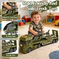 thumbnail image 6 of Caunedy Green Military Big Truck Toys,3 in 1 Large Semi Truck Toy with Helicopter and Tank,Great Gift for 3-8 Years Old Boys Girls, 6 of 8