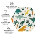 thumbnail image 3 of Honeii Dinosaurs and Tropical Leaves print Leather Coaster Set of 4, ideal for safeguarding your furniture from drinks spills and effortless cleanup-Hexagon, 3 of 6