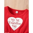 thumbnail image 4 of Bagilaanoe Toddler Baby Girl Valentine's Day Dress Heart Print Ruffle Long Sleeve A-line Princess Dresses 6M 12M 18M 24M 3T Kid Patchwork Tulle Skirt, 4 of 9
