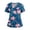 Dark Blue, variant on Scrubs for Women Funny Floral Print Nursing Uniform Trendy V-Neck Side Slits Scrub Shirt Holiday Short Sleeve Medical Workwear with Pockets Sky Blue 4XL