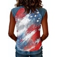 thumbnail image 6 of Tank Tops for Women Patriotic Print Round Neck Sleeveless Shirts Casual Loose Fit Trendy Star Stripe Camisole Blouse Watermelon Red 3XL, 6 of 6