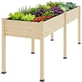 thumbnail image 4 of HUONA Raised Garden Bed, 72x23.42x30 Inches Elevated Wood Planter Box with Legs and Bed Liner for Backyard, Patio, Balcony , 550 lb Capacity, Natural, 4 of 21