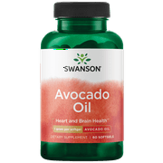 Swanson Avocado Oil - Natural Supplement Full of Essential Fatty Acids Promoting Healthy Cholesterol, Skin, and Joint Support - Made with Organic Avocado Oil - (60 Softgels, 1g Each)