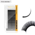 thumbnail image 2 of nagaraku extensión de pestañas sintético visón 16rows/caso 7~15mm j b c d n lc l mix premium maquillaje natural maquiagem cilios, 2 of 4