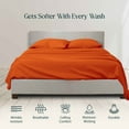 thumbnail image 2 of Twin Size Bed Sheets Set - 400 Thread Count Sheets, 100% Egyptian Cotton Hotel Luxury Bedding, Extra Soft for Kids, Dorm Rooms & Adults Fits Mattress Upto 30" Deep Orange Solid Sheet Set, 2 of 5