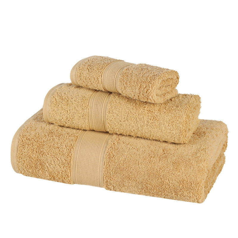 Superior Oregon Organic Cotton Solid 3-Piece Towel Set, Gold