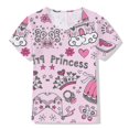 thumbnail image 1 of 2022 Frozen 2 niños camiseta estampada niños camisetas casuales niñas dibujos animados manga corta camisetas Disney serie Elsa princesa Top130 zhangmengya  CONDUJO, 1 of 2