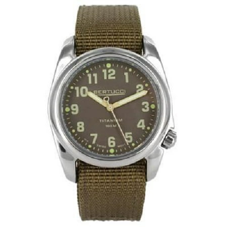 Bertucci 12043 Men's A-2T Highpolish Brown Dial Brown Nylon Strap Watch