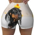 thumbnail image 2 of Picia Dachshund Sitting in Bathtub Printed Workout Shorts for Women Seamless Scrunch Butt Lifting High Waisted Yoga Gym Booty Running Moisture-wicking Short Pants-X-Large, 2 of 9