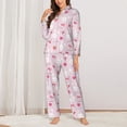 thumbnail image 2 of Fotbe Love Rabbit Pattern Long Sleeve Pajama Set for Women,Sleepwear Set,2-piece Loungewear Set,Soft PJs Comfy Nightwear with Pockets -X-Large, 2 of 7