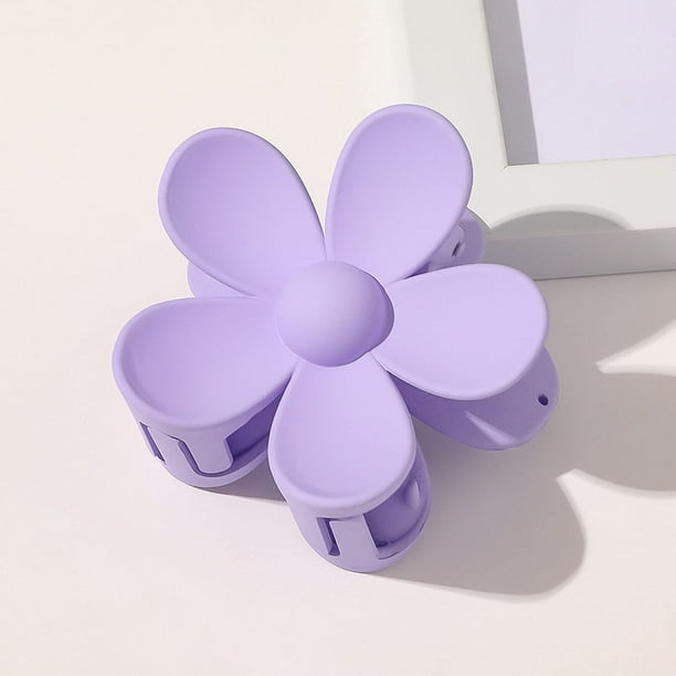 Lindas pinzas para el cabello de color púrpura, pinzas de plástico con forma de flor, antiarañazos, sin olor, útil para sujetar firmemente, pinzas y pasadores morados, pinzas para el cabello, accesori