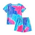 thumbnail image 3 of RMGVDSD Girls 2 Piece Summer Outfits Stylish Heart Print T-Shirts Short Sleeve Crewneck Tops And Shorts Set Casual Clothes For Toddler Little Big Girls 6-7 Years, 3 of 5