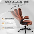 thumbnail image 5 of Office Chair, Adjustable Swivel Chair with PU Leather, High-Back Lumbar Support, Flip-Up Armrests for Home, Office - GD-9353, 5 of 5