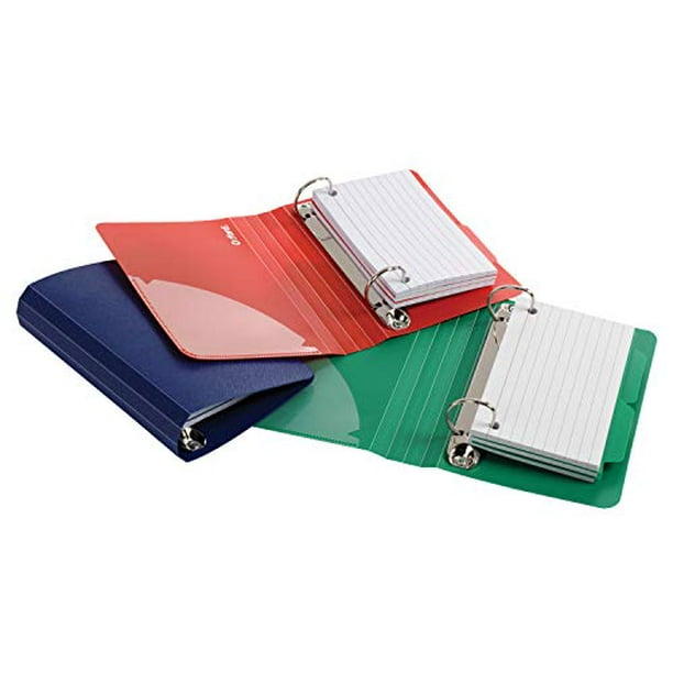 Oxford Index Card Binder with Dividers, 3" x 5", Color Will Vary, 50