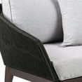 thumbnail image 4 of Athos Indoor Outdoor Club Chair in Dark Eucalyptus Wood with Charcoal Rope and Gray Cushions, 4 of 9