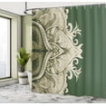 thumbnail image 4 of Ambesonne Mandala Shower Curtain, Traditional Lace Floral Art, 69"Wx75"L, Forest Green, 4 of 4