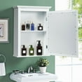 thumbnail image 1 of Gymax Armoire de Salle de Bain Murale avec Miroir et Tablette Ajustable, Blanc, 1 of 10