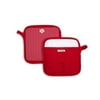 Better Homes & Gardens Silicone Printed Pot Holders Kitchen Set, 2 Piece, 8 in x 8 in, Red