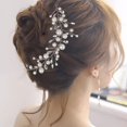 thumbnail image 1 of Aimimier Diadema de perlas de imitación y cristal para novia, para boda, dama de honor, fiesta de graduación, festival, accesorios para el pelo para mujer (plata), 1 of 5