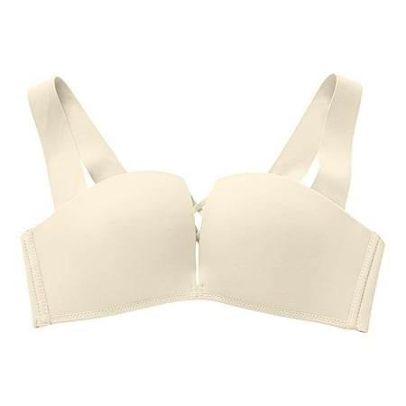 

Tiqkatyck womens bras Women s Sexy Gathering Collar Collection Anti Expansion Wirefree Uphold Display Large and Traceless Bra sports bra Beige 38