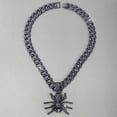 thumbnail image 2 of European and American creative fashion purple full diamond spider pendant Cuban necklace ins niche personality rap Hip hop necklace man, 2 of 7