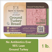 Farm to Family by Butterball 93%/7% Lean Ground Turkey, No Antibiotics Ever, 1 lb.